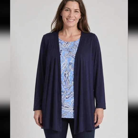 Crate&Barrel Tops - CROFT& BARROW Attached Cardigan Paisley Tunic Shirt 2X